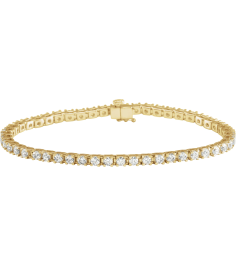 653702 Bracelet Set 14K Yellow Round Natural Diamond 3.1Mm 5 Ctw I1, G-H 7 14 In Polished Natural Diamond Line Bracelet