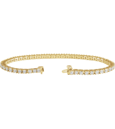 653702 Bracelet Set 14K Yellow Round Natural Diamond 3.1Mm 5 Ctw I1, G-H 7 14 In Polished Natural Diamond Line Bracelet