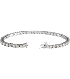 653702 Bracelet Set 14K White Round Natural Diamond 3.1Mm 5 Ctw I1, G-H 7 14 In Polished Natural Diamond Line Bracelet