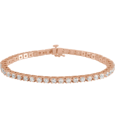 653702 Bracelet Set 14K Rose Round Natural Diamond 3.1Mm 5 Ctw I1, G-H 7 14 In Polished Natural Diamond Line Bracelet