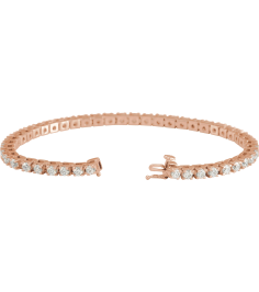 653702 Bracelet Set 14K Rose Round Natural Diamond 3.1Mm 5 Ctw I1, G-H 7 14 In Polished Natural Diamond Line Bracelet