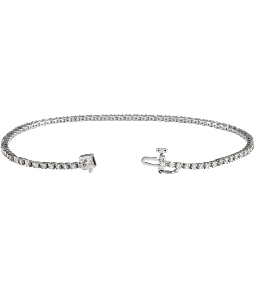 653702 Bracelet Set 14K White Round Lab-Grown Diamond 1.4Mm 1 Ctw Si, G-H 7 14 In Polished Lab-Grown Diamond Line Bracelet