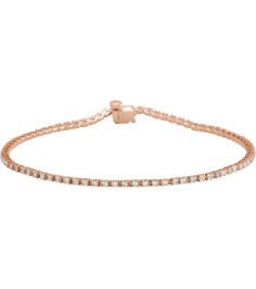 653702 Bracelet Set 14K Rose Round Lab-Grown Diamond 1.4Mm 1 Ctw Si, G-H 7 14 In Polished Lab-Grown Diamond Line Bracelet
