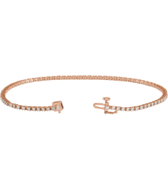 653702 Bracelet Set 14K Rose Round Lab-Grown Diamond 1.4Mm 1 Ctw Si, G-H 7 14 In Polished Lab-Grown Diamond Line Bracelet