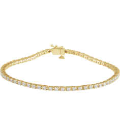 653702 Bracelet Set 14K Yellow Round Lab-Grown Diamond 1.9Mm 2 Ctw Si, G-H 7 14 In Polished Lab-Grown Diamond Line Bracelet