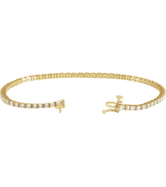 653702 Bracelet Set 14K Yellow Round Lab-Grown Diamond 1.9Mm 2 Ctw Si, G-H 7 14 In Polished Lab-Grown Diamond Line Bracelet