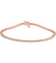 653702 Bracelet Set 14K Rose Round Lab-Grown Diamond 1.9Mm 2 Ctw Si, G-H 7 14 In Polished Lab-Grown Diamond Line Bracelet