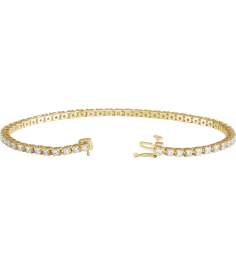 653702 Bracelet Set 14K Yellow Round Lab-Grown Diamond 2.3-2.35 Mm 3 Ctw Si, G-H 7 14 In Polished Lab-Grown Diamond Line Bracelet