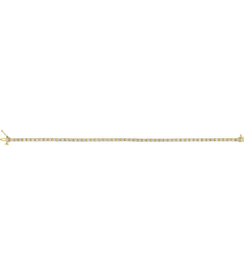 653702 Bracelet Set 14K Yellow Round Lab-Grown Diamond 2.3-2.35 Mm 3 Ctw Si, G-H 7 14 In Polished Lab-Grown Diamond Line Bracelet