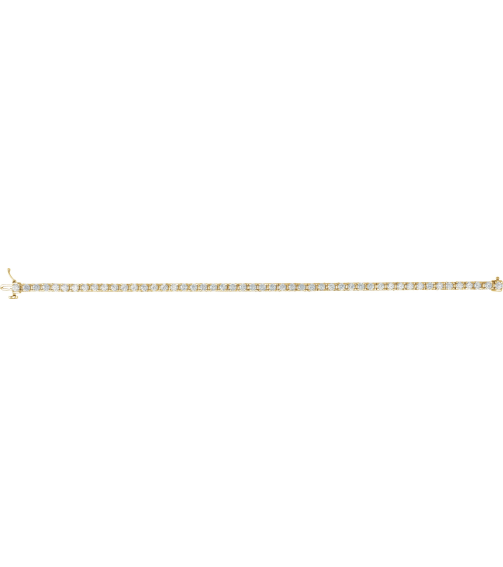 653702 Bracelet Set 14K Yellow Round Lab-Grown Diamond 2.8Mm 4 Ctw Si, G-H 7 14 In Polished Lab-Grown Diamond Line Bracelet