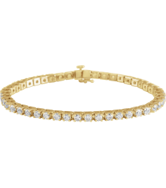 653702 Bracelet Set 14K Yellow Round Lab-Grown Diamond 3.1Mm 5 Ctw Si, G-H 7 14 In Polished Lab-Grown Diamond Line Bracelet