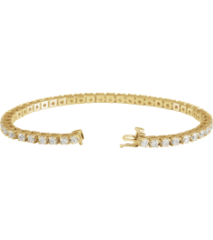 653702 Bracelet Set 14K Yellow Round Lab-Grown Diamond 3.1Mm 5 Ctw Si, G-H 7 14 In Polished Lab-Grown Diamond Line Bracelet