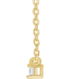 87521 Necklace Set 14K Yellow Straight Baguette Natural Diamond 3 X 2Mm 0.07 Ct Si2-Si3, Ghi 16 In Polished .07 Ct Natural Diamond 4-Prong Solitaire Necklace