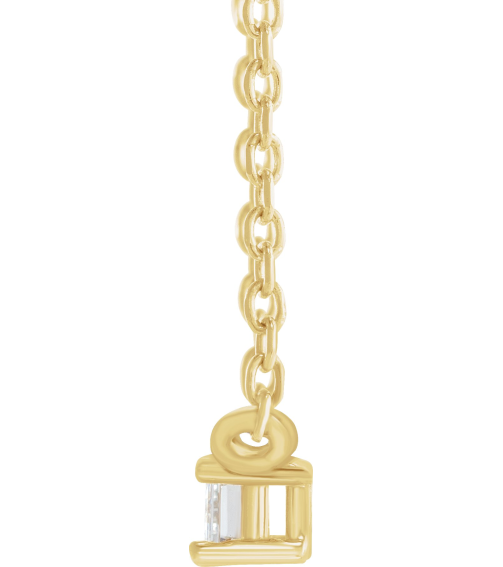 87521 Necklace Set 14K Yellow Straight Baguette Natural Diamond 3.5 X 2Mm 110 Ct Si2-Si3, Ghi 16 In Polished 110 Ct Natural Diamond 4-Prong Solitaire Necklace Center