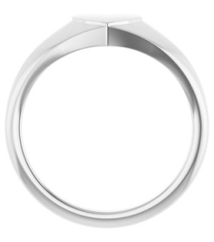 52256 Platinum 6.7 X 6.1 Mm Brush Polished Heart Signet Ring