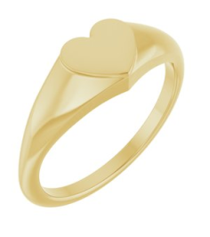 52256 14K Yellow 6.7 X 6.1 Mm Brush Polished Heart Signet Ring