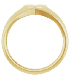52256 14K Yellow 6.7 X 6.1 Mm Brush Polished Heart Signet Ring