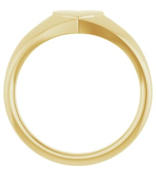 52256 14K Yellow 6.7 X 6.1 Mm Brush Polished Heart Signet Ring