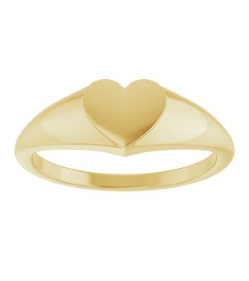 52256 14K Yellow 6.7 X 6.1 Mm Brush Polished Heart Signet Ring