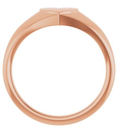 52256 14K Rose 6.7 X 6.1 Mm Brush Polished Heart Signet Ring