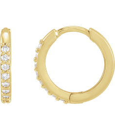 87382 Earring Set 14K Yellow 12.5 Mm 1.6 Mm Natural Diamond Round 1.3Mm 18 Ctw I1, Gh Pair Hinged Polished 18 Ctw Natural Diamond Hinged Hoop Earrings