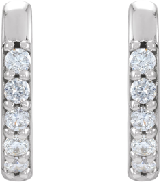 87382 Earring Set Sterling Silver 10 Mm 1.6 Mm Natural Diamond Round 1.3Mm 0.08 Ctw I1, Gh Pair Hinged Polished .08 Ctw Natural Diamond Hinged Hoop Earrings