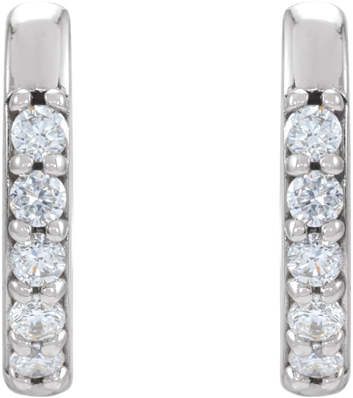 87382 Earring Set Sterling Silver 10 Mm 1.6 Mm Natural Diamond Round 1.3Mm 0.08 Ctw I1, Gh Pair Hinged Polished .08 Ctw Natural Diamond Hinged Hoop Earrings