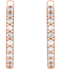 87382 Earring Set 14K Rose 15 Mm 1.6 Mm Natural Diamond Round 1.3Mm 16 Ctw I1, Gh Pair Hinged Polished 16 Ctw Natural Diamond Hinged Hoop Earrings
