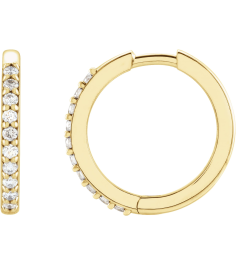87382 Earring Set 14K Yellow 15 Mm 1.6 Mm Natural Diamond Round 1.3Mm 16 Ctw I1, Gh Pair Hinged Polished 16 Ctw Natural Diamond Hinged Hoop Earrings