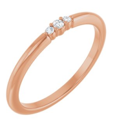 124656 Ring Set 14K Rose Natural Diamond Round 1.7 Mm Natural Diamond Polished .03 Ctw Natural Diamond Stackable Ring