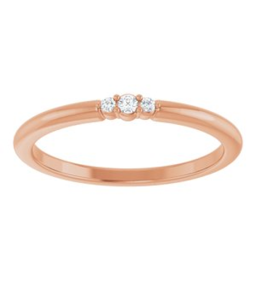 124656 Ring Set 14K Rose Natural Diamond Round 1.7 Mm Natural Diamond Polished .03 Ctw Natural Diamond Stackable Ring