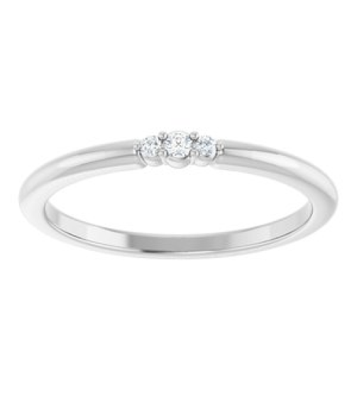 124656 Ring Set 14K White Natural Diamond Round 1.7 Mm Natural Diamond Polished .03 Ctw Natural Diamond Stackable Ring