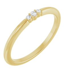 124656 Ring Set 14K Yellow Natural Diamond Round 1.7 Mm Natural Diamond Polished .03 Ctw Natural Diamond Stackable Ring