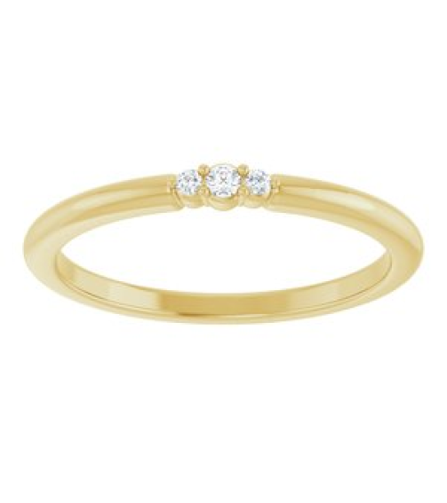 124656 Ring Set 14K Yellow Natural Diamond Round 1.7 Mm Natural Diamond Polished .03 Ctw Natural Diamond Stackable Ring