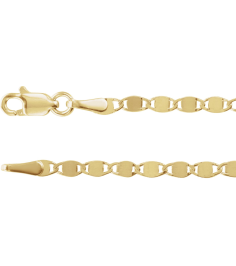Ch1106 14K Yellow Mirror 2.7 Mm 7 12 In Lobster Clasp Polished Mirror Chain
