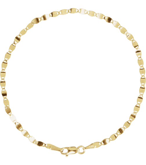 Ch1106 14K Yellow Mirror 2.7 Mm 7 12 In Lobster Clasp Polished Mirror Chain