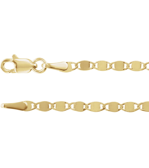 Ch1106 14K Yellow Mirror 2.7 Mm 18 In Lobster Clasp Polished Mirror Chain