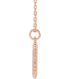 86472 Necklace 18K Rose Gold-Plated Sterling Silver 15.3 X 11.7 Mm 16-18 In Polished Engravable Round Beaded Necklace