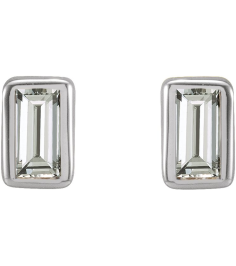 2000410 Platinum Set Straight Baguette Natural Diamond Pair 2.5 X 1.5Mm 0.07 Ctw Si2-Si3, Ghi Friction Friction Backs Included Bezel Polished .07 Ctw Natural Diamond Bezel-Set Earrings