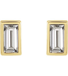 2000410 14K Yellow Set Straight Baguette Natural Diamond Pair 3.5 X 1.75Mm 18 Ctw Si2-Si3, Ghi Friction Friction Backs Included Bezel Polished 18 Ctw Natural Diamond Bezel-Set Earrings