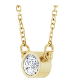 61134 Necklace Set 14K Yellow Round Stuller Lab-Grown Moissanite 4 Mm 18 In Polished Moissanite Solitaire Necklace