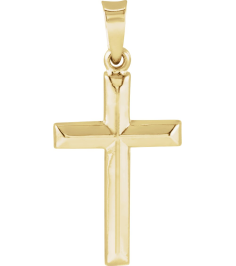 R42418 Pendant 14K Yellow 17 X 12 Mm Polished Cross Pendant