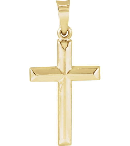 R42418 Pendant 14K Yellow 17 X 12 Mm Polished Cross Pendant