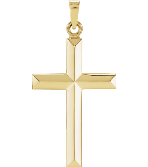 R42418 Pendant 14K Yellow 27.7 X 16.4 Mm Polished Cross Pendant
