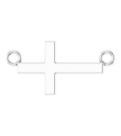 R45323 Necklace 14K White 12 X 5.9 Mm 16-18 In Polished Sideways Cross Necklace