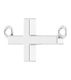 R45323 Necklace 14K White 12 X 5.9 Mm 16-18 In Polished Sideways Cross Necklace