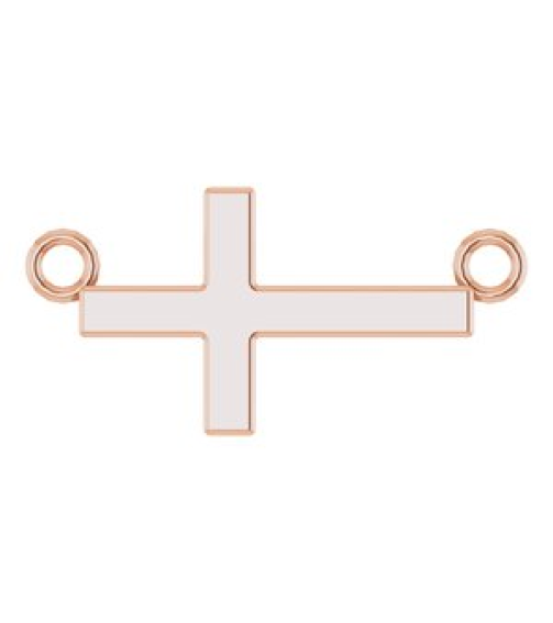 R45323 Necklace 14K Rose 12 X 5.9 Mm 16-18 In Polished Sideways Cross Necklace