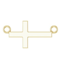 R45323 Necklace 14K Yellow 12 X 5.9 Mm 16-18 In Polished Sideways Cross Necklace