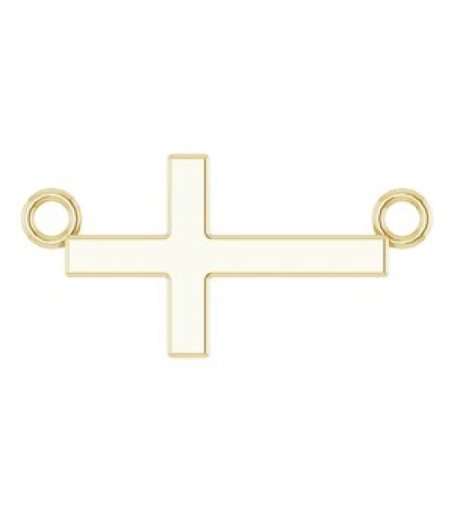 R45323 Necklace 14K Yellow 12 X 5.9 Mm 16-18 In Polished Sideways Cross Necklace