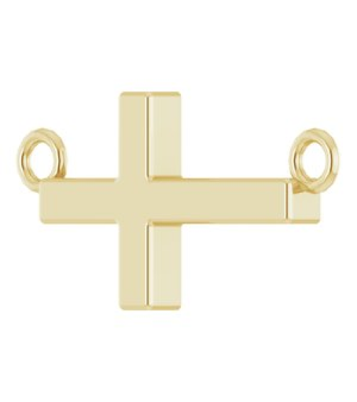 R45323 Necklace 14K Yellow 12 X 5.9 Mm 16-18 In Polished Sideways Cross Necklace